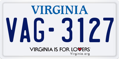 VA license plate VAG3127