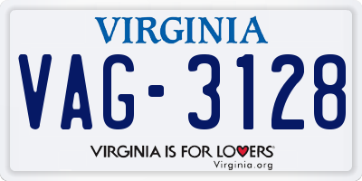 VA license plate VAG3128
