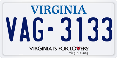 VA license plate VAG3133