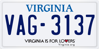 VA license plate VAG3137