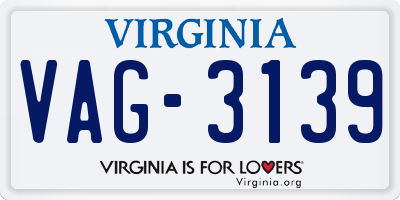 VA license plate VAG3139