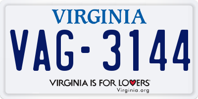 VA license plate VAG3144