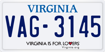 VA license plate VAG3145