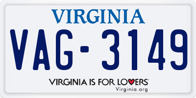 VA license plate VAG3149