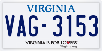 VA license plate VAG3153