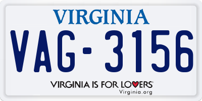 VA license plate VAG3156