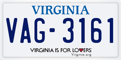 VA license plate VAG3161