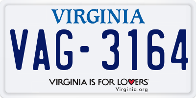VA license plate VAG3164