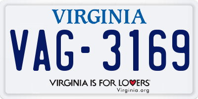VA license plate VAG3169