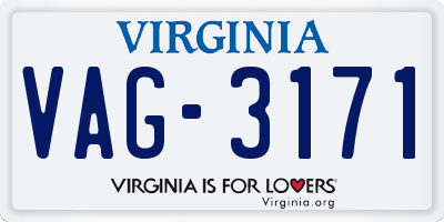 VA license plate VAG3171