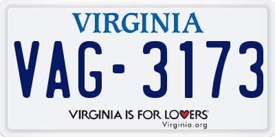 VA license plate VAG3173