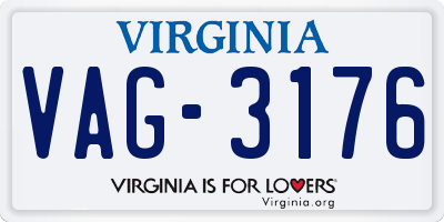 VA license plate VAG3176