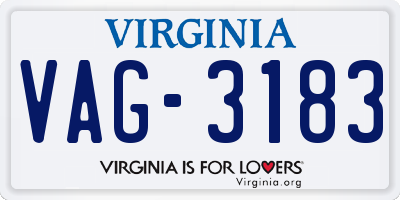 VA license plate VAG3183