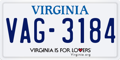 VA license plate VAG3184