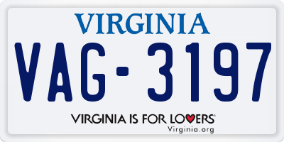 VA license plate VAG3197