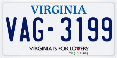 VA license plate VAG3199