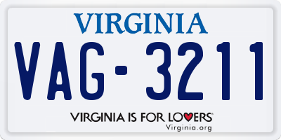 VA license plate VAG3211
