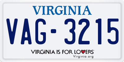 VA license plate VAG3215