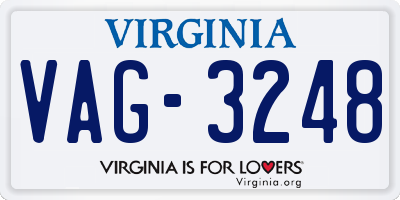 VA license plate VAG3248