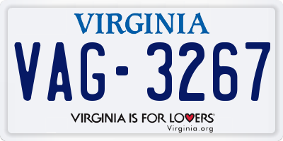 VA license plate VAG3267