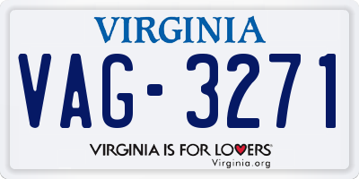 VA license plate VAG3271
