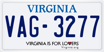 VA license plate VAG3277