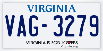 VA license plate VAG3279