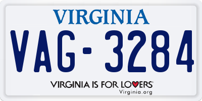 VA license plate VAG3284