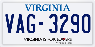 VA license plate VAG3290