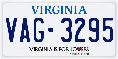 VA license plate VAG3295