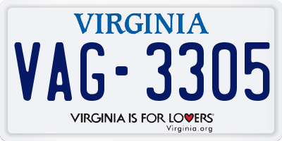 VA license plate VAG3305