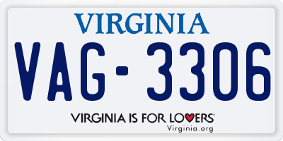 VA license plate VAG3306