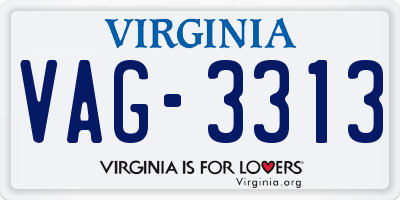 VA license plate VAG3313