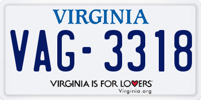 VA license plate VAG3318