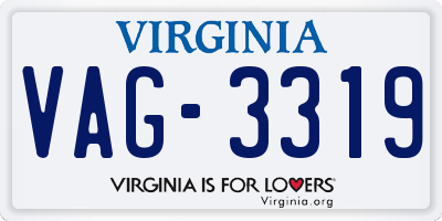 VA license plate VAG3319