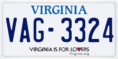 VA license plate VAG3324