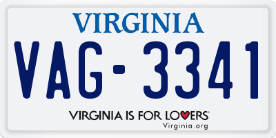 VA license plate VAG3341