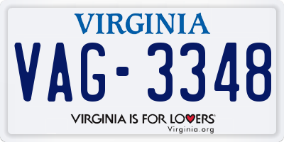 VA license plate VAG3348