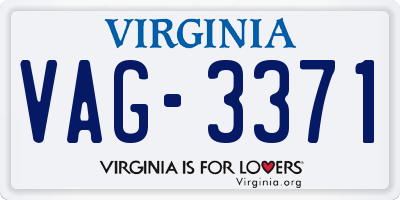 VA license plate VAG3371