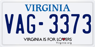 VA license plate VAG3373