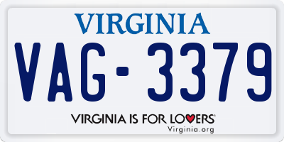 VA license plate VAG3379