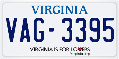 VA license plate VAG3395