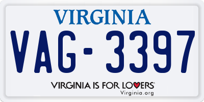VA license plate VAG3397