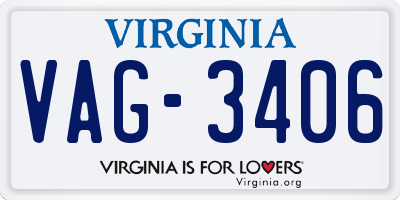 VA license plate VAG3406