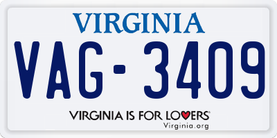 VA license plate VAG3409