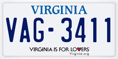 VA license plate VAG3411