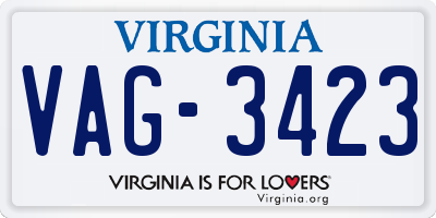 VA license plate VAG3423