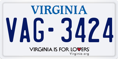 VA license plate VAG3424