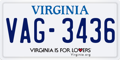 VA license plate VAG3436