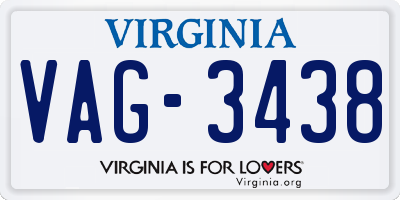 VA license plate VAG3438